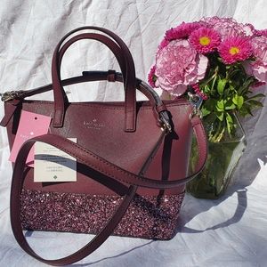 Kate Spade Greta Ina Glitter Small Crossbody Bag in Cherrywood